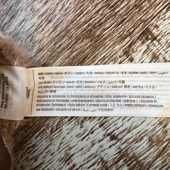 Cozy Girl Era Relaxed Abercrombie Fuzzy Leopard Knit Sweater XS - Picture 8 of 10